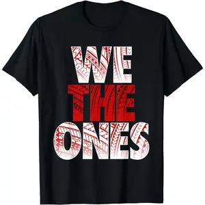 Gradient Tie-Dye Print "WE THE ONES"Minimalist Cotton Short Sleeve The Bloodline Tribal T-Shirt For Men Women