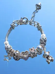 Renaissance Bear Charm Bracelet, Cute Vintage Bear Bracelet, Street Fashion Retro Star Bracelet, Classic Adjustable Bracelet, Heart Bracelet