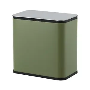 Garvee Compact Odor Control – Stainless Steel Hanging Trash Can with Lid – Removable Inner Bucket, Charcoal Filter – Slim Indoor Garbage Bin for Kitchen Countertop, Under basin, Bathroom, or Office