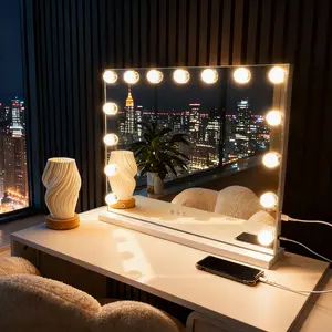 Hollywood Lighted Vanity Makeup Mirror with 3-Color LED, 5X Magnifier & Smart Touch – 58x46cm magnification mirror decorative mirror hollywood vanity mirror