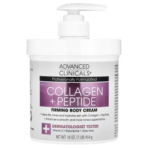 Advanced Clinicals Collagen + Peptide Firming Body Cream , 16 oz (454 g)