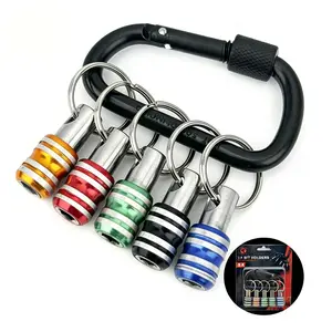 Bit Holder 1/4 Inch Hex Shank Screwdriver Bits Holder, Extension Bar Keychain Screw Adapter, Drill Change Handheld Screwdrivers, Portable 5pcs