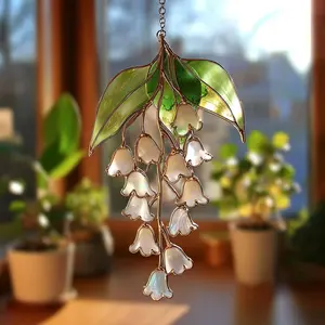 Lily of the Valley Suncatcher Acrylic Window Hanging, Botanical Flower Decor, Gift for Mom, Grandma Gift Lily of the Valley Suncatcher - Stained Glass Lily Flower Window Hanging - Elegant Floral Home Decor - Mother's Day & Anniversary Gift 2026