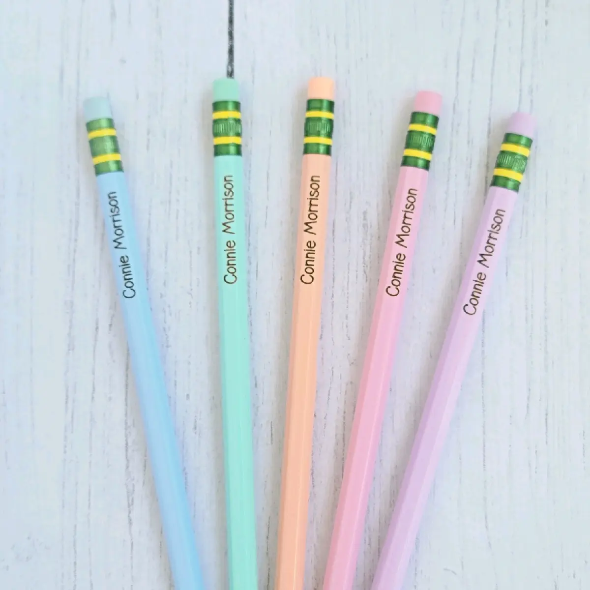 Personalized Pencil, Ticonderoga #2 Pencil, Cute Pastel Pencils, Personalized School Supplies for boys, Aesthetic School Supplies, Blue Pencils