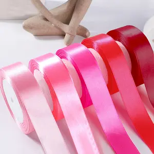 5-Pack 2.5cm Ribbon Gift Wrapping Set, Handmade Bow Satin Ribbons for Christmas, Valentine's Day, Mother's Day Gifts, Gift Wrapping Supplies