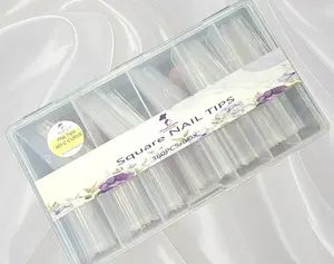 Extravaganza Nails Square Shape XXXL Size Nail Extension Set - No C Curve, Flat Tip, 360-Count Multi-Pack for Natural Looks