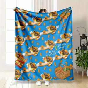 Cheeto Paws Flannel Blanket Cheetos Chester Cheetah Print Ultra Soft Cozy Warm Lightweight Breathable Durable for Living Room Bedroom Couch Sofa Sofa Cover Perfect Gift for Snack Lovers Movie Nights Outdoor Picnics Parties summerwins