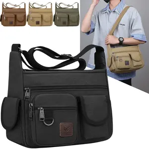 Men's Canvas Cross Body Bag Messenger Shoulder Book Bags School Satchel Vintage