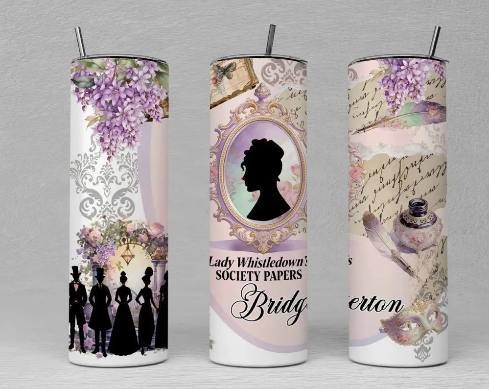 Bridgerton Lady Whistledown Tumbler, Lady Whistledown Society Papers 20oz Stainless Steel Tumbler, Movie Fans Gift