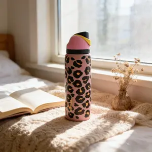 Owala 32oz Printed Insulated Water Bottle - Leopard Print, Stylish Design, Dual Sip Straw Lid, Leakproof, Portable, Car Cup Holder Friendly, Insulation Tumbler for Daily Use Drinkware tiktokshopspringglowup