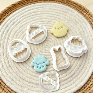 5pcs Cute Spring Little Animals Aesthetic Polymer Clay Cutters and Clay Molds, Ideal for Spring, Flower shape clay mold, Spring clay mold, clay mold for mother's day, Diy clay mold for mom, Easter Decorations, Easter, Easter Clay Mold, Easter Molds