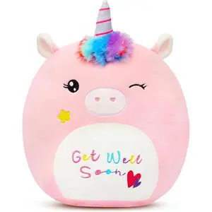Get Well Soon Unicorn Plush Pillow Soft Plush Toy Get Well Soon Gifts for Kids Patient Feel Better Women Throw Pillow Sofa Cushion Home Decoration