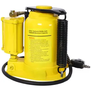 Air Hydraulic Bottle Jack, 32 Ton/70550 LBS All Welded Bottle Jack, 10-16.3 inch Lifting Range, Manual Handle and Air Pump, for Car, Pickup, Truck, RV, Auto Repair, Industrial Engineering ,Yellow