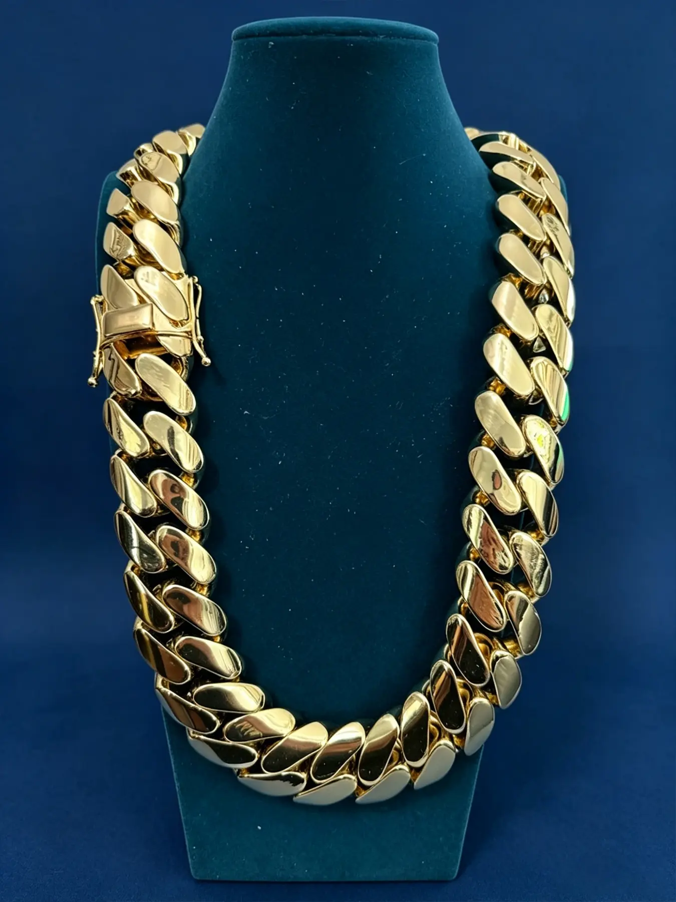 High Gloss Hip Hop Gold-Plated Heavy Cuban Chain Necklace - Multi-Inch Hip Hop Jewelry Miami Classic Style Necklace, for Parties, Thanksgiving, Mother's Day, Father's Day Gift Cuban Necklaces