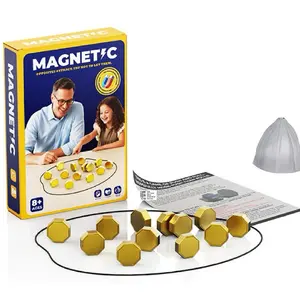 Upgraded Magnetic Chess &Stress Relief Toy & Strategy Game for 2-4 Players Includes 20 Strong Magnets Carry Bag Integrated Rope Closure Full-Size Board Game