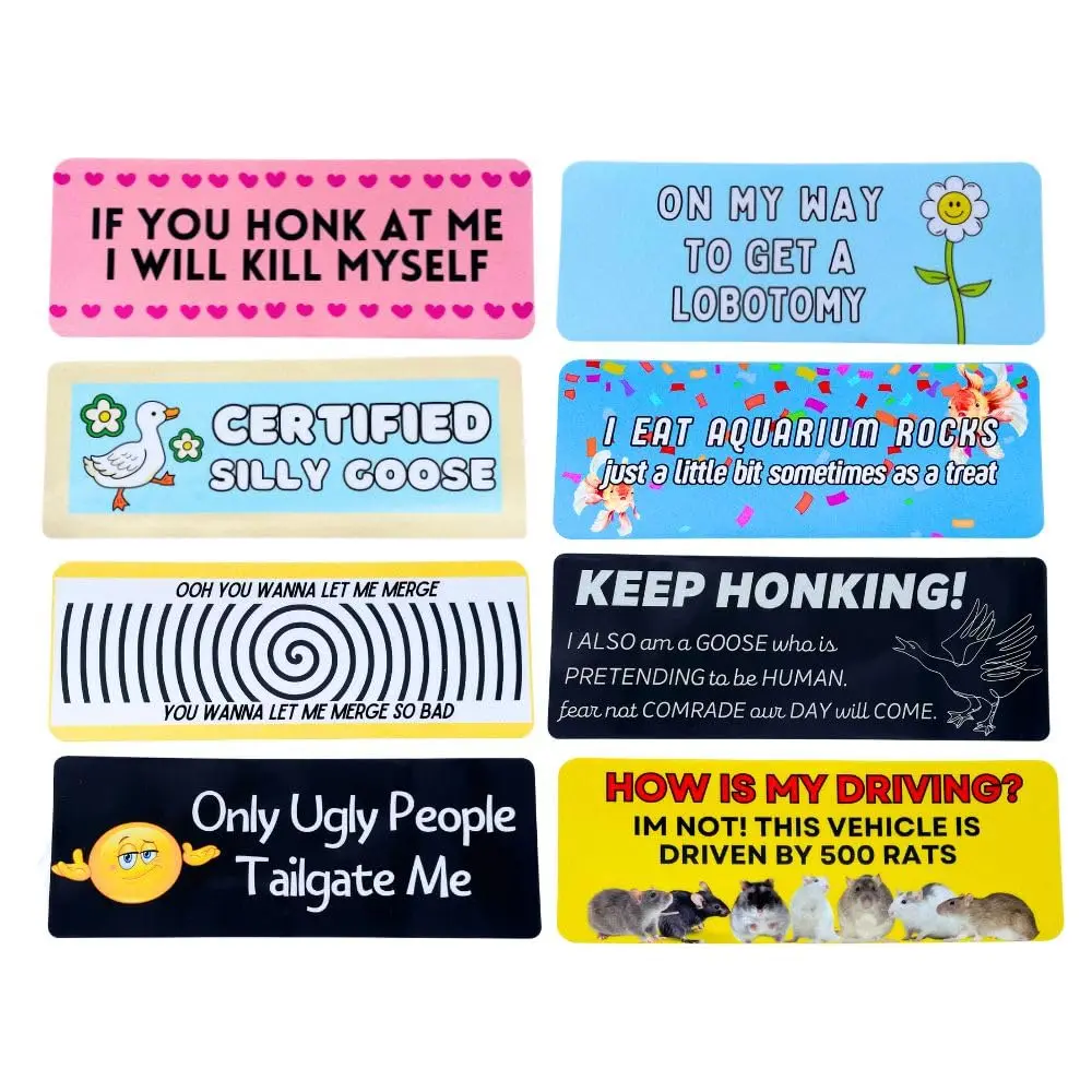 10pc Funny Car Bumper Stickers | Waterproof Auto Bumpers Sticker Decals For Cars Fun Cute Joke Hilarious Gag Humor Im Sorry Let Me Merge Honk Certified Silly Goose Adults Gifts