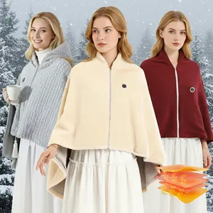 USB Heated Blanket Wearable Electric Shawl 3 Levels 62x32 Inches Machine Washable for Indoor Outdoor Home Office Travel Valentine's Day Gift(Does not include power bank) outdoorfun