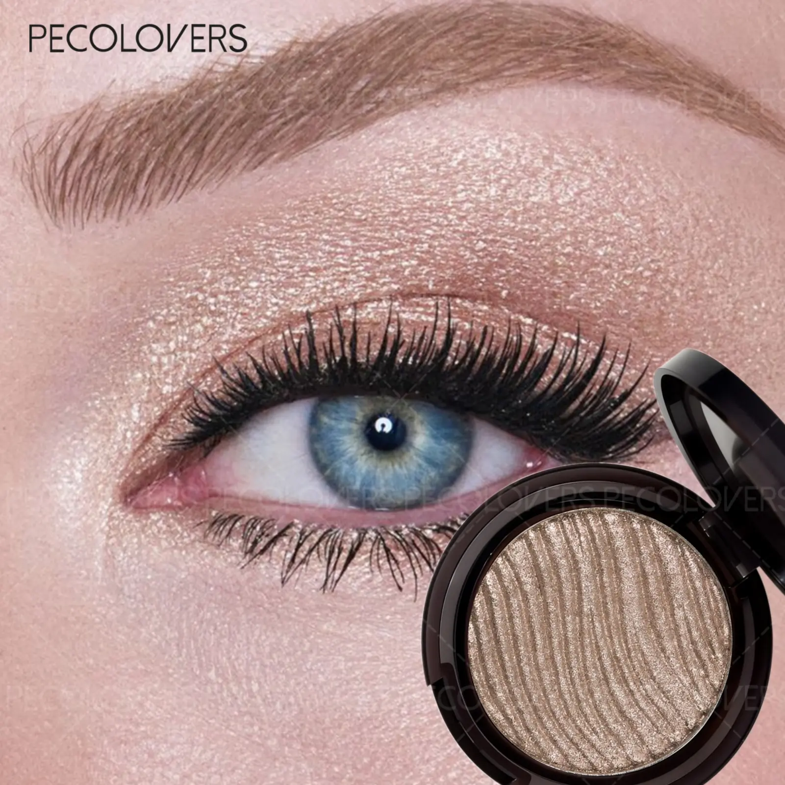 Green Brown Pressed Glitter Eyeshadow Palette Shimmering Matte Highlighter Buildable Day to Night Looks, Waterproof & Sweatproof Formula for Music Festivalage Performances