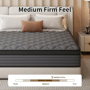 12 Inch Twin/Full/Queen/King Memory Sponge Mattress, with Independent Bag Spring, Medium Hardness, Cotton Knit Comfortable Shock lsolation, Gift for Children and Parents,Halloween, Christmas Thick High Quality Premium