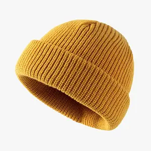 Knitted hat for women in autumn and winter season, melon skin hat for men, warm short style, cold hat, woolen hat