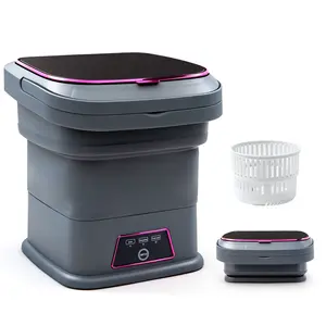 Compact Portable Washing Machine & Spin Dryer Combo – 17L Twin Tub Washer for Underwear, Delicates & Light Laundry – Ideal for Travel, Camping, Dorms, Apartments & Hotels (Grey) Home Appliance