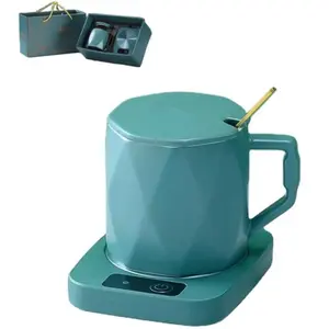 Holiday Mug Cup Warmer Set, Electric Coffee & Tea Heater, Constant Temp Coaster, Ideal Home Office Gift, Perfect for Hot Beverages