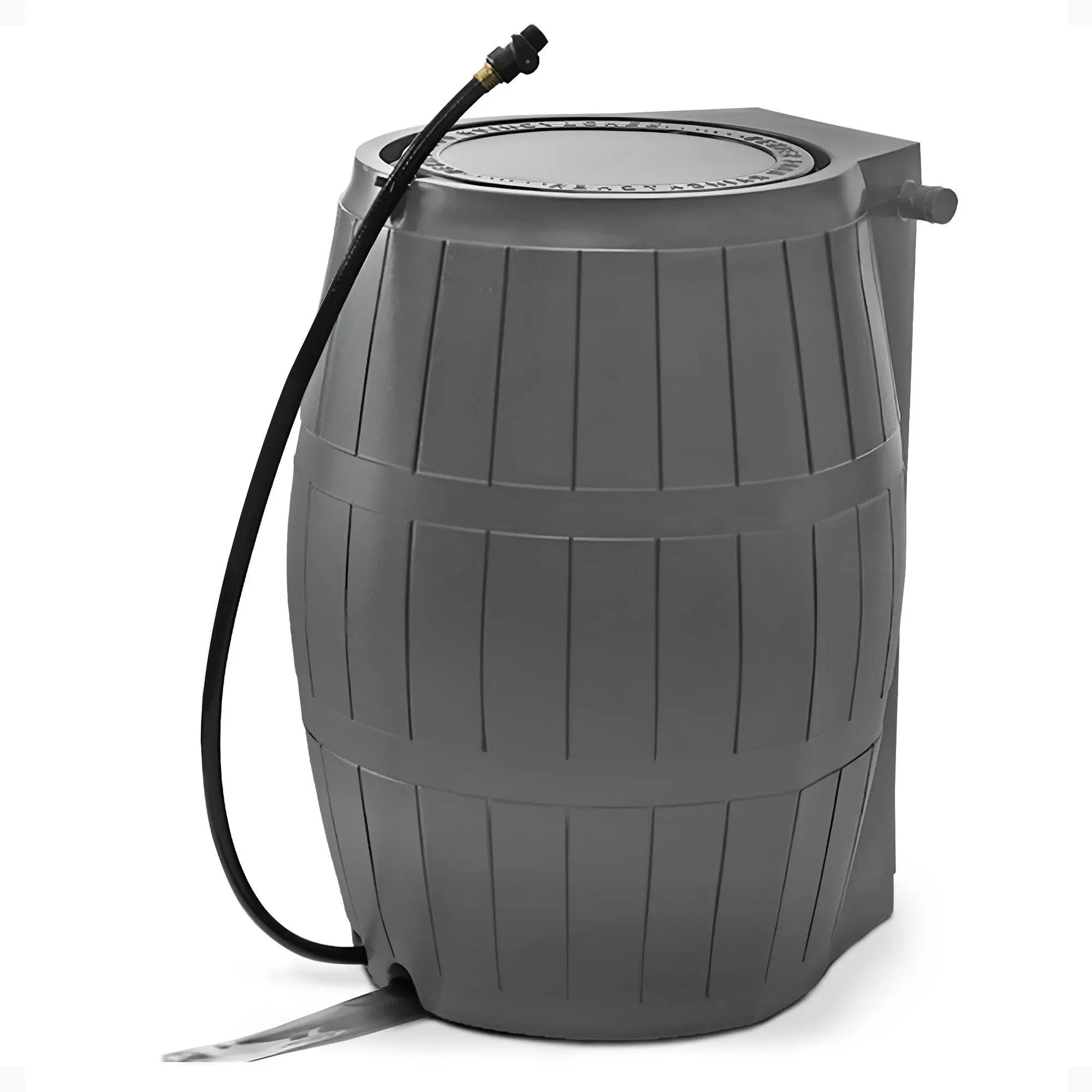 FCMP Outdoor RC4000 50 Gallon Outdoor Rain Water Catcher Barrel Container, Grey FCMP Outdoor RC4000 50 Gallon Outdoor Rain Water Catcher Barrel Container, Grey