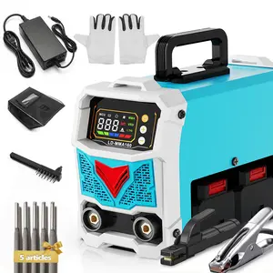 Cordless Welding Machine Upgraded Battery Powered Welder Machine MMA 160A 110V with 2 Batteries Portable LED Display Digital IGBT Inverter Stick Welder Hot Start Portable MMA ARC Welder Machine