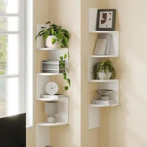 Multi-Tier Corner Shelf, Floating Wall-Mounted Organizer, Wall Rack, Easy Assembly, Ideal for Bedroom, Bathroom, Kitchen, Office, Living Room, Bookshelf, Room Decor