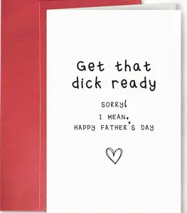Dirty Father’s Day Card for Husband, Sleazy Fathers Day Card for Boyfriend Him, Raunchy Father’s Day Gift from Girlfriend Wife Her, Gift Card with Envelope