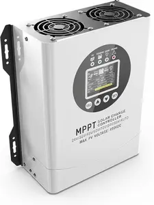 480V MPPT Solar Charge Controller 60A 120A for 12V 24V 36V 48V 96V System, 99% Tracking Efficiency, LCD Display, RS485 WiFi Compatible, IP21 Waterproof, Auto Voltage Recognition (60A