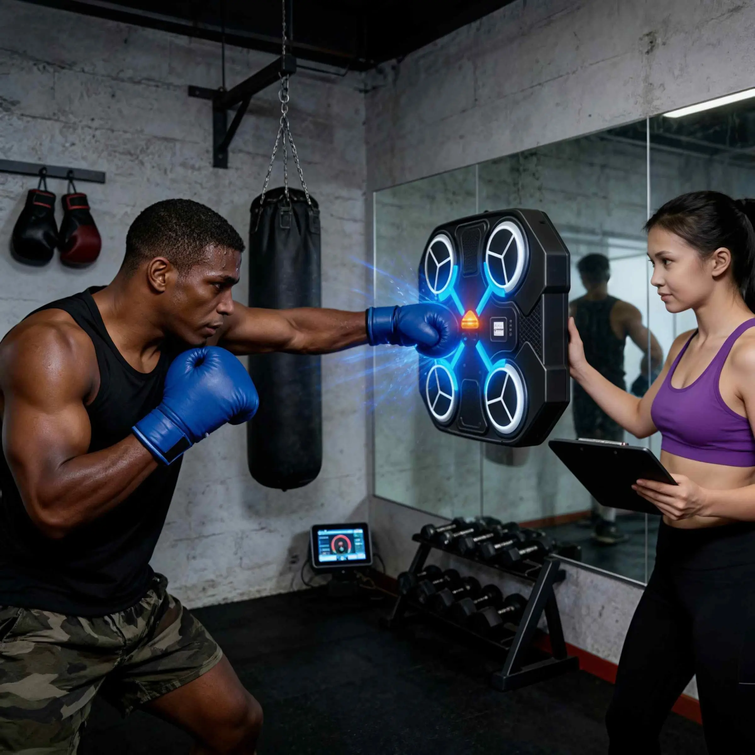 Interactive Punching Pad Game for Ages 3+, Four-Key Smart Boxing Target, Sensory Training, Reaction Speed, Rhythm Exercise, Unisex Plastic Material, Boxing Speed Trainer