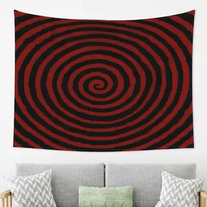Red and Black Spiral: Visual Impact Pattern Tapestry, stylish, lightweight, durable, soft, high-quality printed wall hanging, suitable for living room, bedroom, office decoration, premium