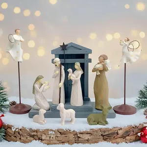 10 Piece Christmas Narrative Decoration Set, Simple Healing Style, Holiday Theme Decor, Christmas Ritual Props, Matte Finish