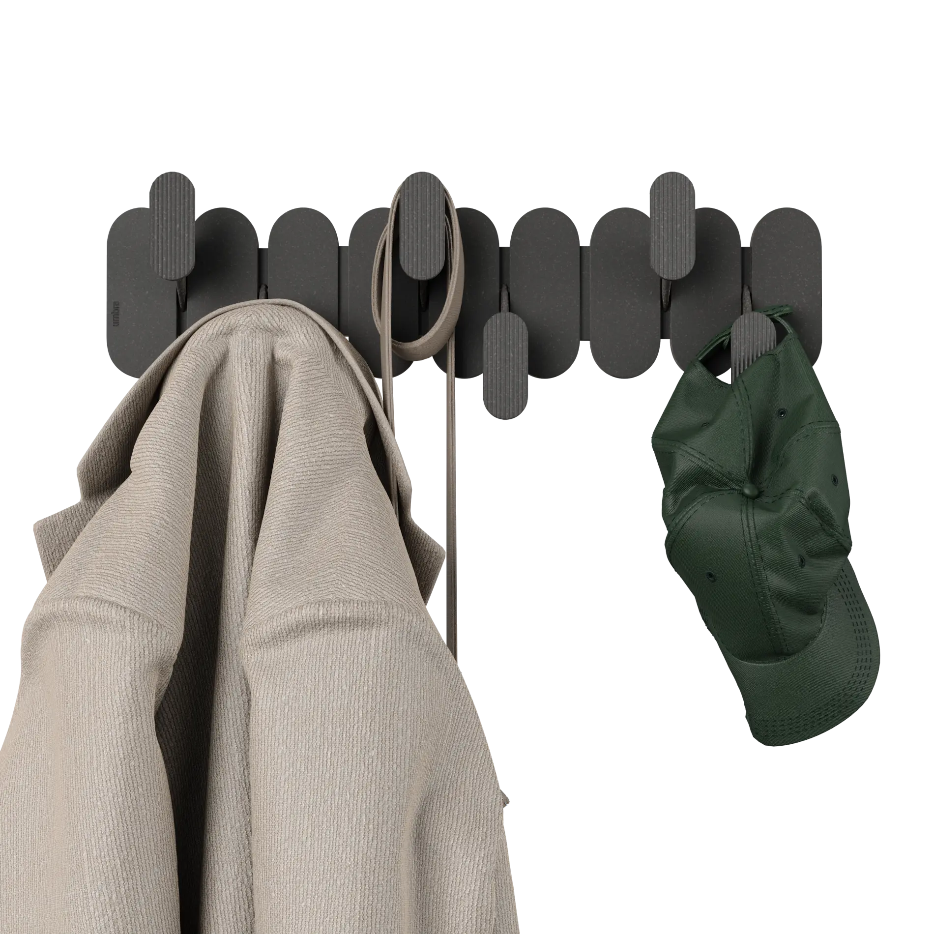 Umbra Tempo 6 Wall Hook - Graphic Look Decorative Hanging Home Storage Solution with Hardware, Convenient Daily Home Supplies Organizer for Clothes Hanging & Wall Installation