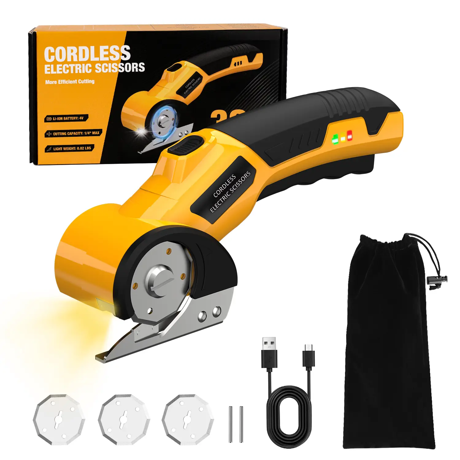 ‎Zeleki Cordless Electric Scissors 4V – Rechargeable Heavy Duty Cutter with Safe...