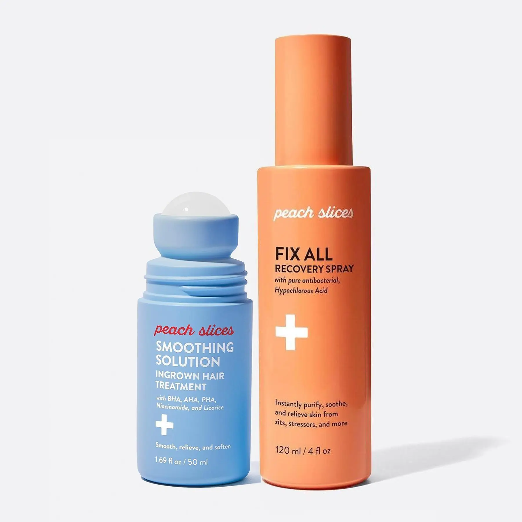 The Reset Duo from Peach Slices: Smoothing Solution Ingrown Hair Treatment and Fix All Recovery Spray