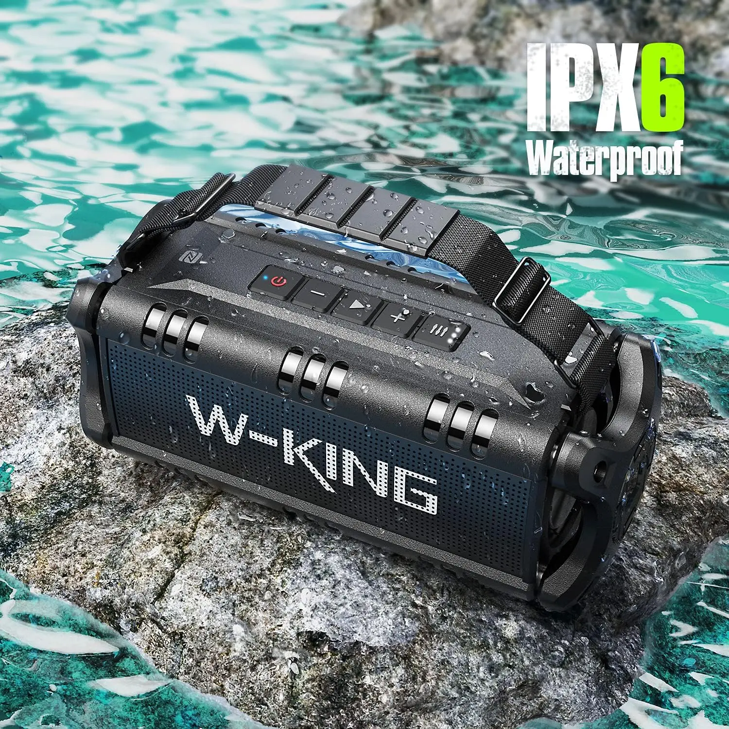 W-KING 90W Max Speaker, 50W Bass, IPX6, 40H Playtime & TWS Bluetooth Audio