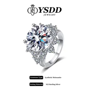 【Floral Queen】2CT/3CT/10CT Glamorous Floral Ring  Moissanite Rings in 925 Sterling Silver