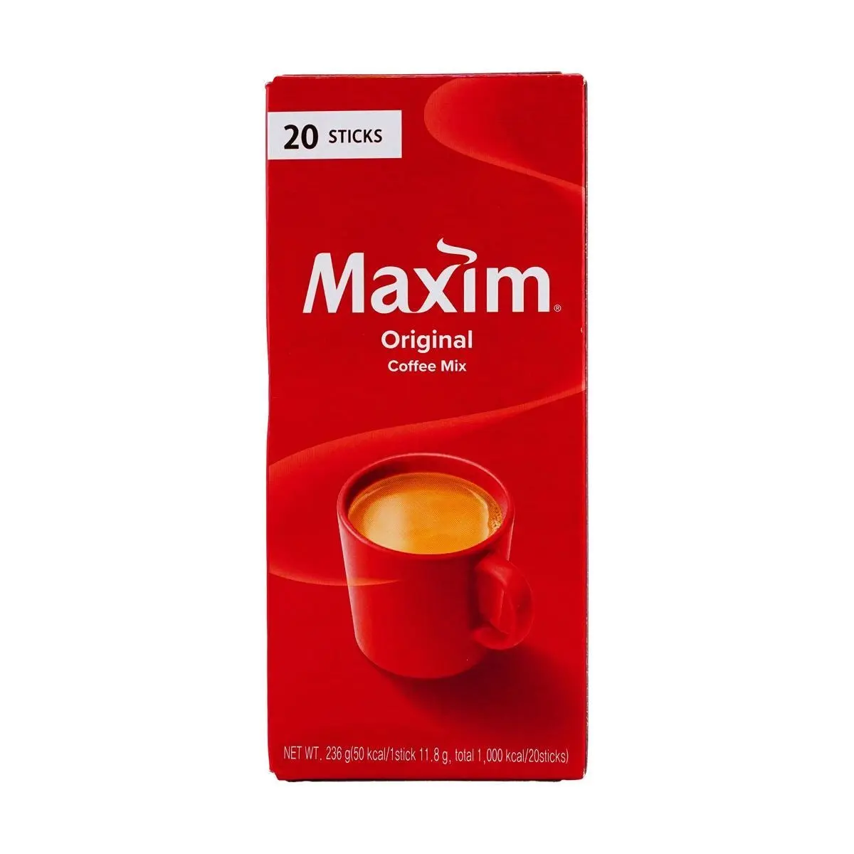 MAXIM Korean Original 3-in-1 Instant Coffee Mix Sticks - 20 Count, 236g - Rich Flavor, Easy Brew, Perfect for On-the-Go