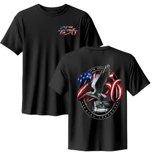 Stay Loaded America 250 Eagle T-Shirt – Black Graphic Tee with Patriotic Bald Eagle & Flag Design, Perfect for 4th of July & USA 250th Anniversary Fans.