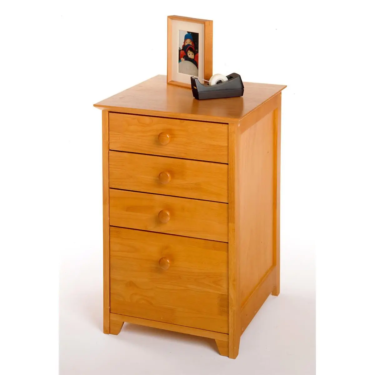 Winsome Classic Sturdy Solid Wood 4-Drawer Filing Cabinet - Home Office Furniture, Drawers Organization, Convenience Storage Solution for Sewing Tool Kits