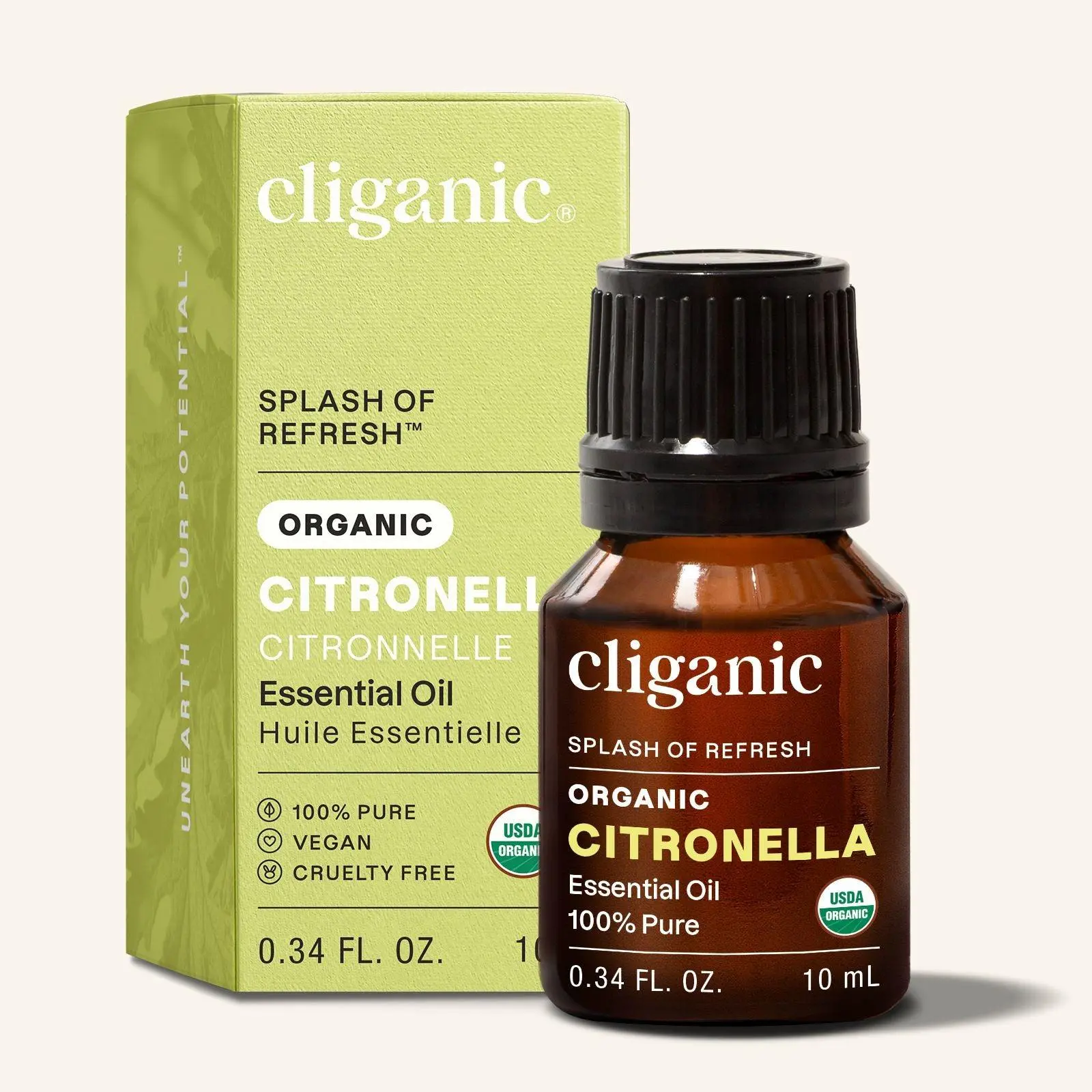 Cliganic Organic Citronella Essential Oil - 100% Pure Natural for Aromatherapy Diffuser Non-GMO Verified (Packaging May Vary)