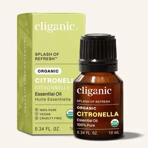 Cliganic Organic Citronella Essential Oil - 100% Pure Natural for Aromatherapy Diffuser Non-GMO Verified (Packaging May Vary)