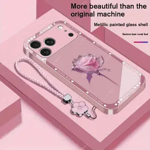 Suitable for [iPhone 17 Pro Max] Brand new premium phone case,  Free four-leaf clover lanyard，drop-proof and fingerprint-resistant，simple and elegant design，multiple colors available YM99