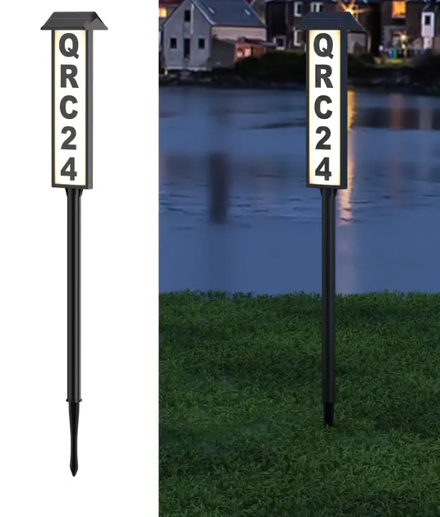 MATULSA  1 Pack Solar Address Signs, House Number for Outside Waterproof, 3-Color LED Illuminated Address Plaques with Stake, Wall Mounted Solar Powered Light Up Address Numbers for Houses,dorm essentials,home decor,home essentials,camping essentials