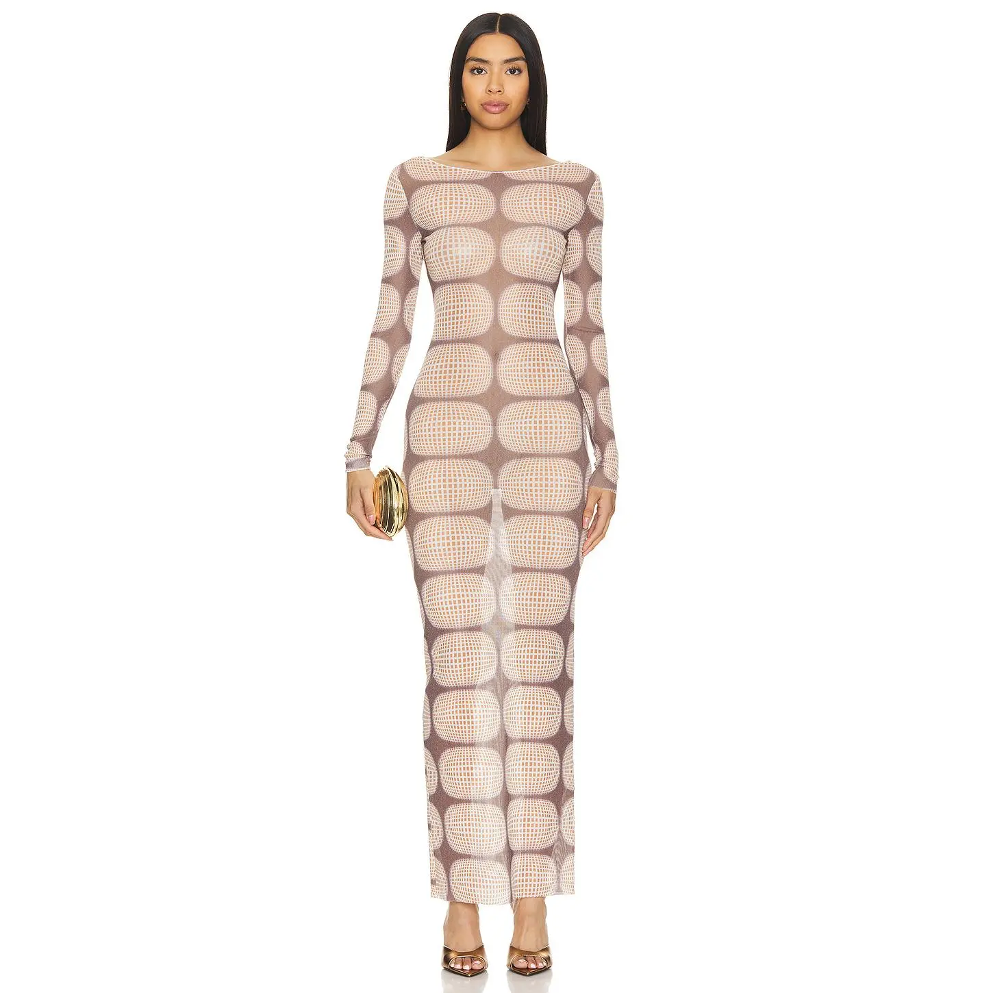 superdown Amaya Maxi Dress in Brown Multi