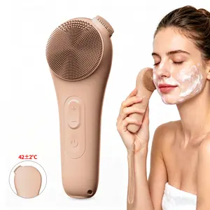 Facial Cleansing Brush, Heatable Vibrating Face Scrubber with Massage, Silicone Face Scrubber for Women & Men, Electric Facial Cleanser for Deep Cleansing, Gentle Exfoliating, Best Gifts for Valentine's Day, Skin Care Gifts For Women/ Men