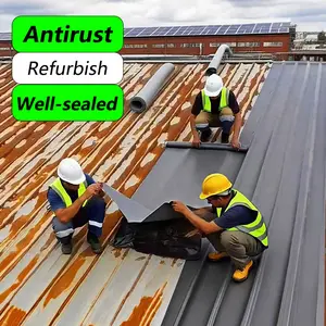 Self-Adhesive Roof Waterproofing Membrane 1m x 5m - Peel & Stick Leak Repair, Rust Protection, Sound Insulation for Metal, Shingle, Flat Roofs Renovation