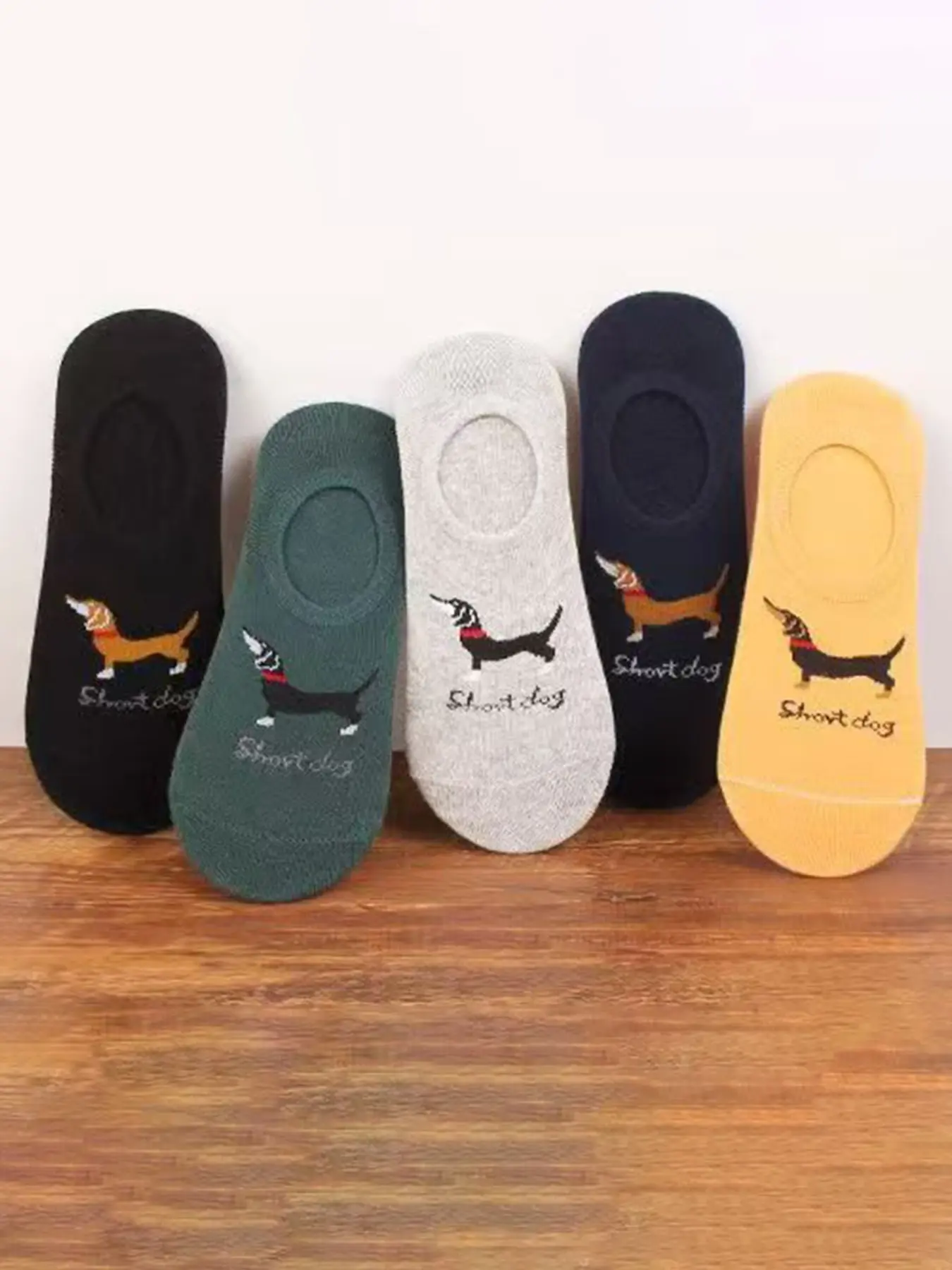 5 Pairs Dog Cartoon Socks, Cute Animal Design Footwear, Comfortable Daily Wear Accessories, Perfect Gift Idea for Pet Lovers